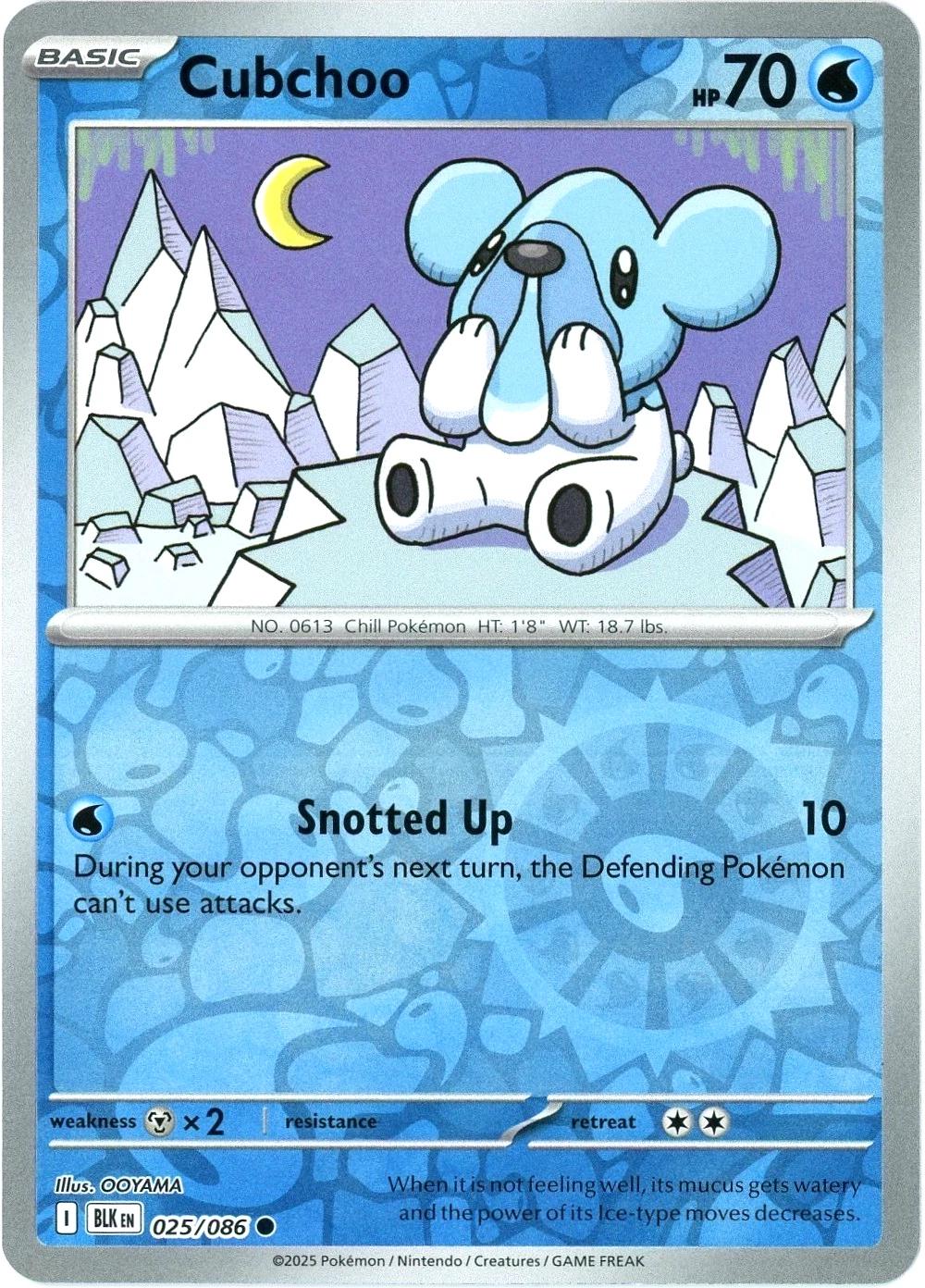 Black Bolt Cubchoo [Reverse] Pokémon card